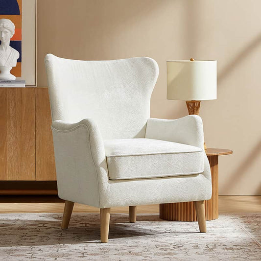 Dorothy Upholstered Armchair with Rubber Wood & Durable Legs