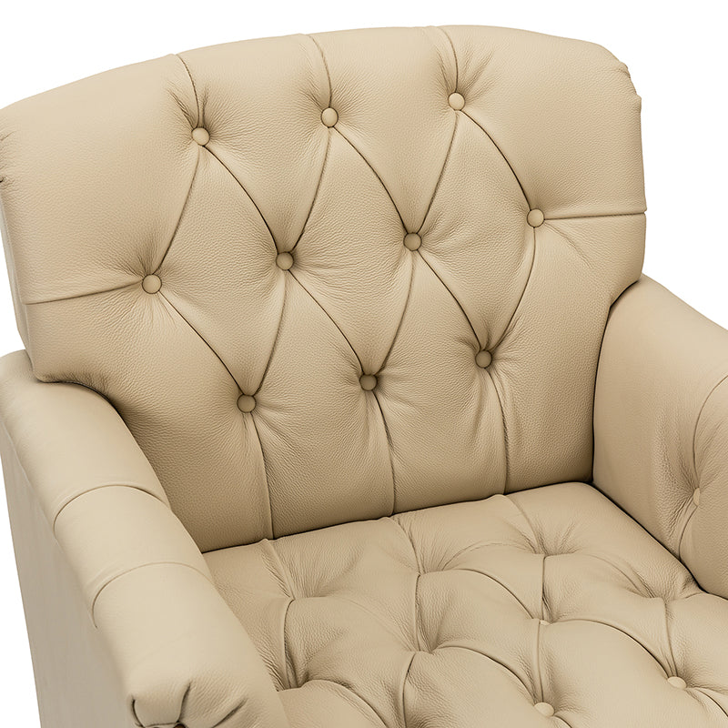 Beige 2025 leather armchair