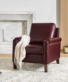 Nathaniel Transitional Style Genuine Leather Armchair