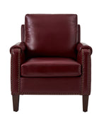 Nathaniel Transitional Style Genuine Leather Armchair