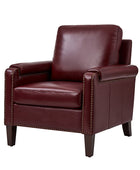 Nathaniel Transitional Style Genuine Leather Armchair