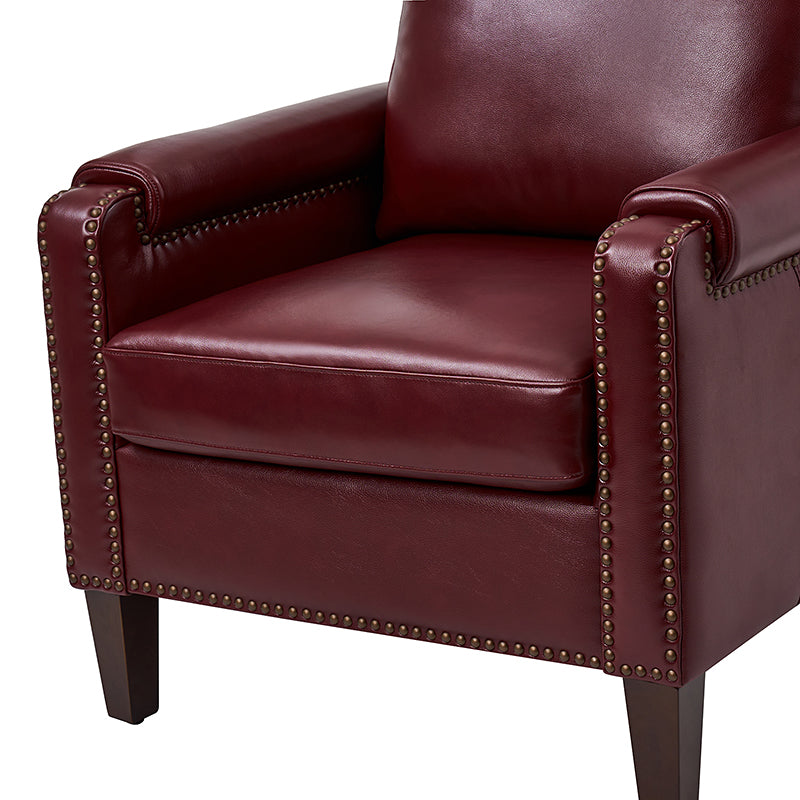 Nathaniel Transitional Style Genuine Leather Armchair