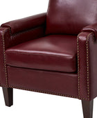 Nathaniel Transitional Style Genuine Leather Armchair