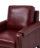 Nathaniel Transitional Style Genuine Leather Armchair