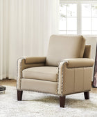 Nathaniel Transitional Style Genuine Leather Armchair