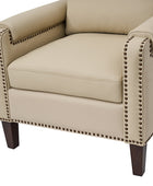 Nathaniel Transitional Style Genuine Leather Armchair