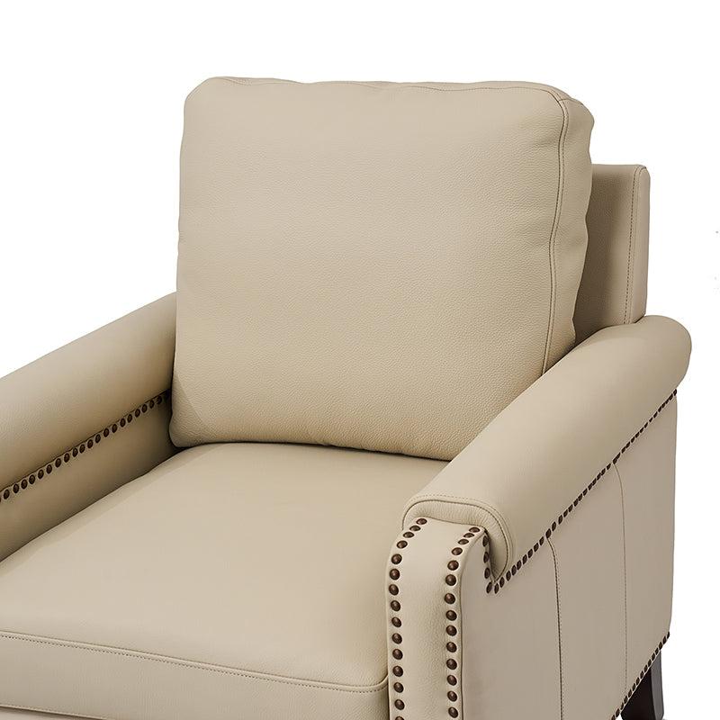 Nathaniel Transitional Style Genuine Leather Armchair