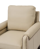 Nathaniel Transitional Style Genuine Leather Armchair