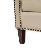 Nathaniel Transitional Style Genuine Leather Armchair