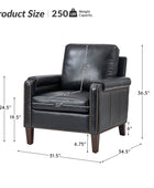 Nathaniel Transitional Style Genuine Leather Armchair