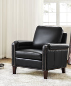 Nathaniel Transitional Style Genuine Leather Armchair