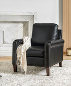 Nathaniel Transitional Style Genuine Leather Armchair