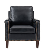 Nathaniel Transitional Style Genuine Leather Armchair