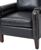 Nathaniel Transitional Style Genuine Leather Armchair