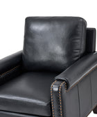 Nathaniel Transitional Style Genuine Leather Armchair