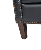 Nathaniel Transitional Style Genuine Leather Armchair