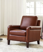 Nathaniel Transitional Style Genuine Leather Armchair