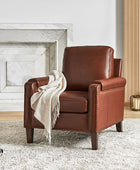 Nathaniel Transitional Style Genuine Leather Armchair