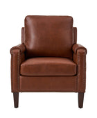 Nathaniel Transitional Style Genuine Leather Armchair