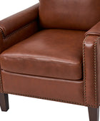 Nathaniel Transitional Style Genuine Leather Armchair