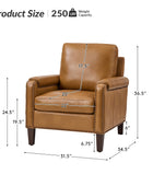 Nathaniel Transitional Style Genuine Leather Armchair