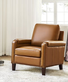 Nathaniel Transitional Style Genuine Leather Armchair