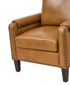 Nathaniel Transitional Style Genuine Leather Armchair