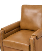 Nathaniel Transitional Style Genuine Leather Armchair