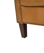 Nathaniel Transitional Style Genuine Leather Armchair