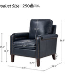 Nathaniel Transitional Style Genuine Leather Armchair