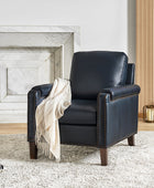 Nathaniel Transitional Style Genuine Leather Armchair