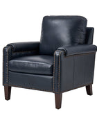 Nathaniel Transitional Style Genuine Leather Armchair