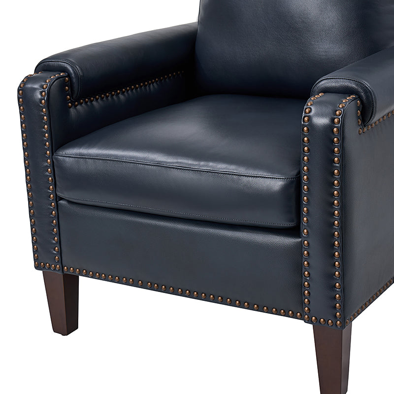 Nathaniel Transitional Style Genuine Leather Armchair