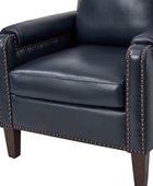 Nathaniel Transitional Style Genuine Leather Armchair