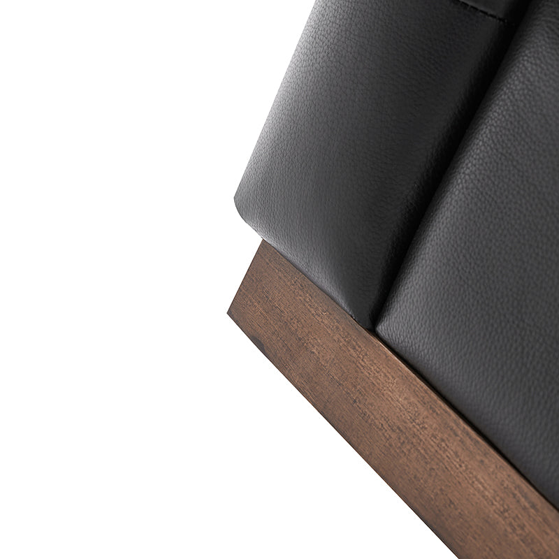 Feodor Genuine Leather Mid-Century Modern Style Swivel Chair