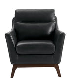 Kyrillus Mid - Century?Modern?Genuine?Leather?Armchair