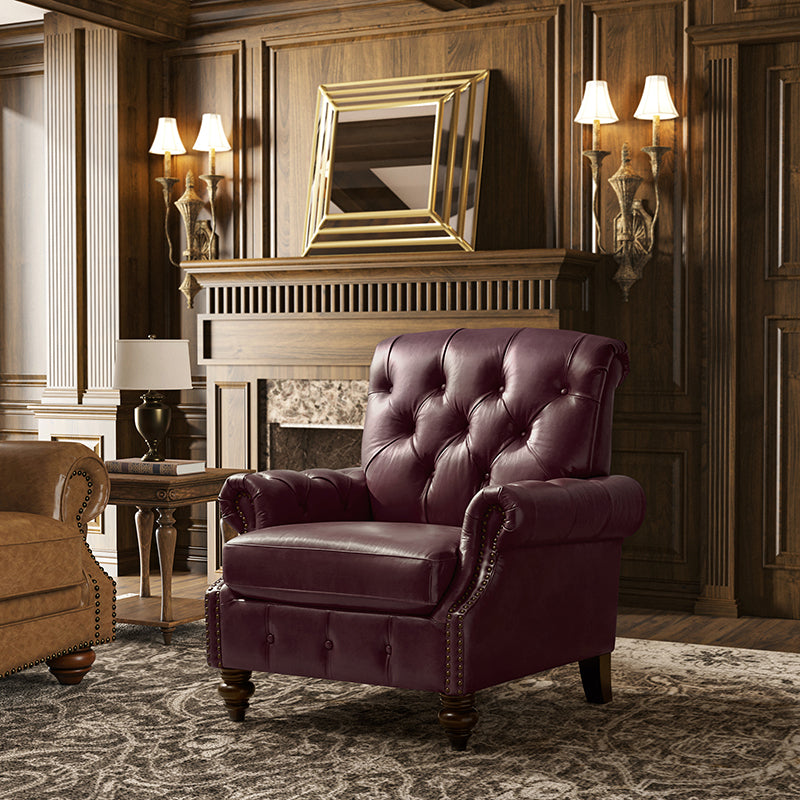 Wladimir Traditional Genuine Leather Armchair