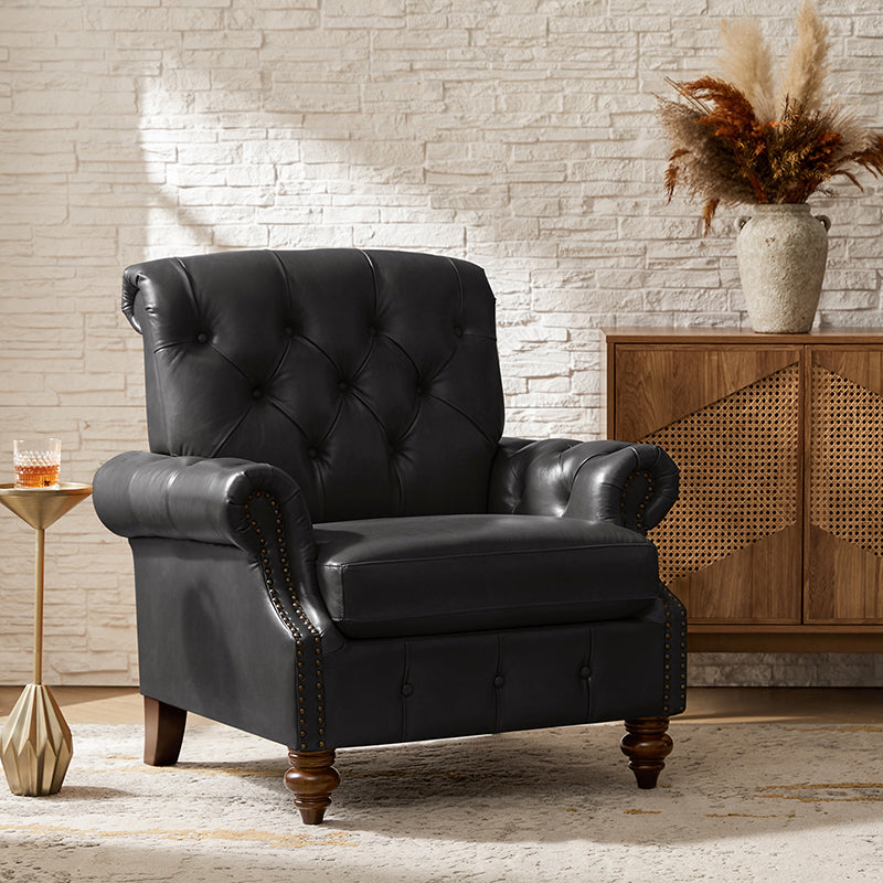 Wladimir Traditional Genuine Leather Armchair