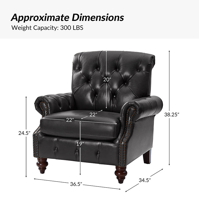 Wladimir Traditional Genuine Leather Armchair