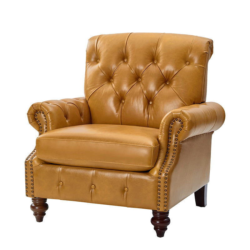 Wladimir Traditional Genuine Leather Armchair