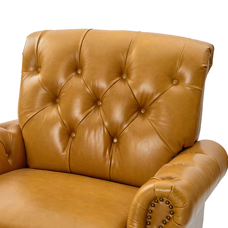 Wladimir Traditional Genuine Leather Armchair