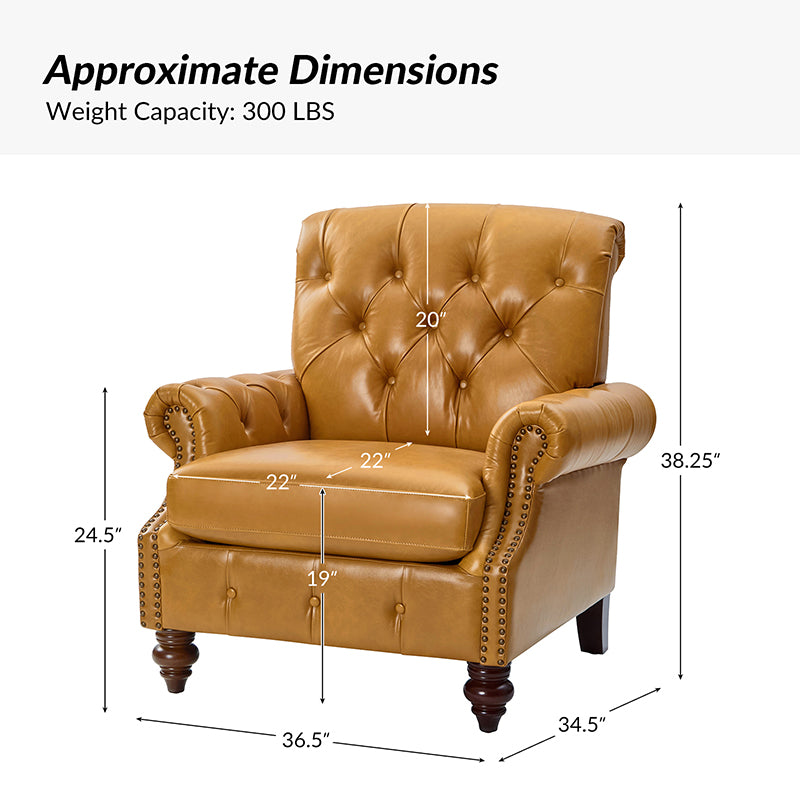 Wladimir Traditional Genuine Leather Armchair