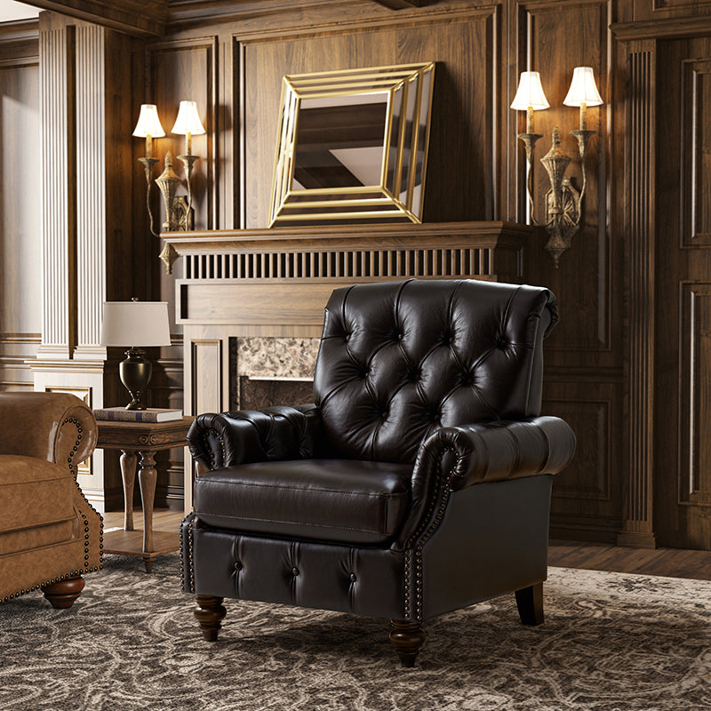 Wladimir Traditional Genuine Leather Armchair