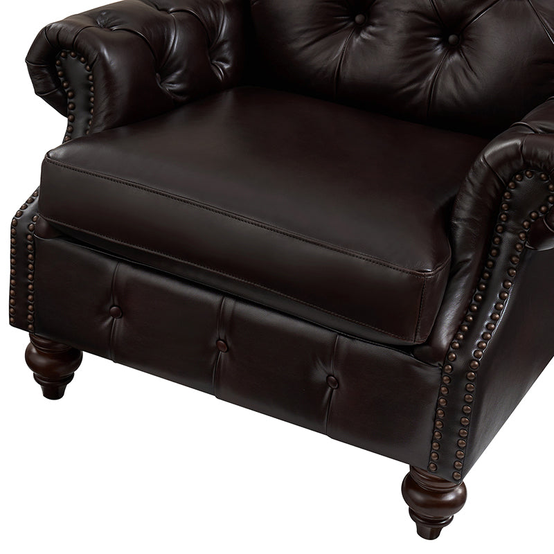 Wladimir Traditional Genuine Leather Armchair