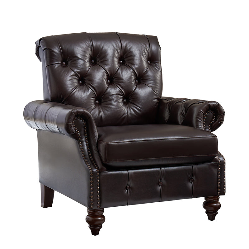 Wladimir Traditional Genuine Leather Armchair