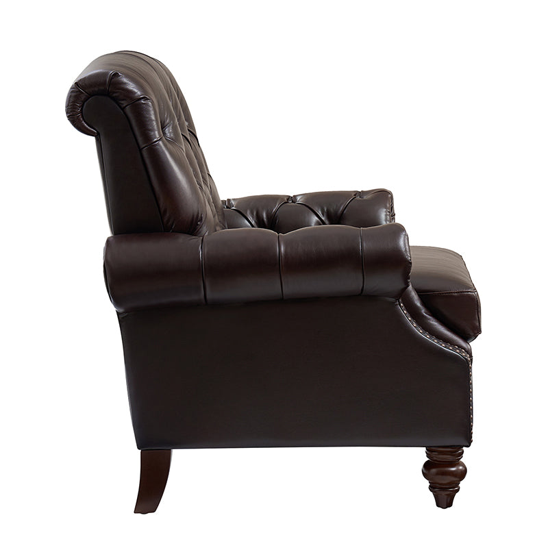 Wladimir Traditional Genuine Leather Armchair