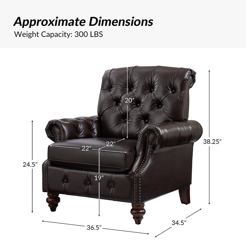 Wladimir Traditional Genuine Leather Armchair