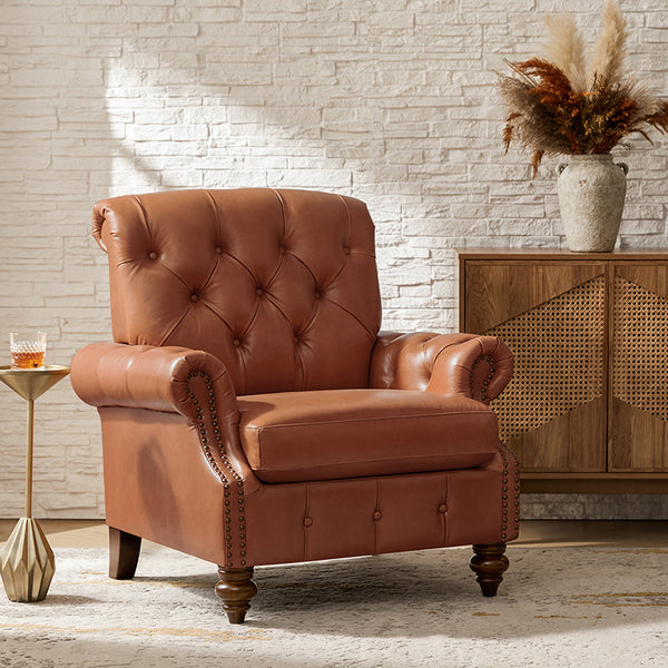 Wladimir Traditional Genuine Leather Armchair