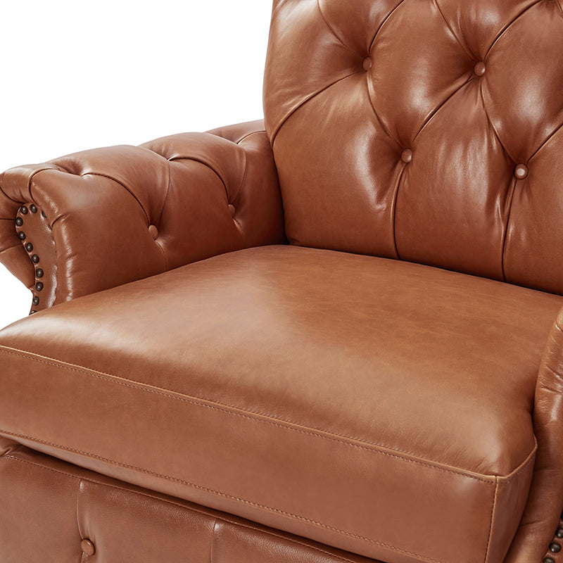 Wladimir Traditional Genuine Leather Armchair