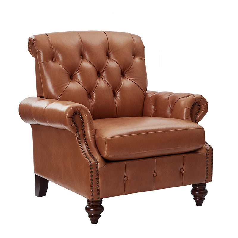 Wladimir Traditional Genuine Leather Armchair